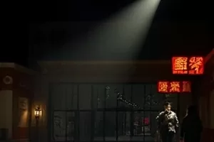 夜间客厅投影幕布上正在播放的高原纪录片画面