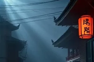 海风里飘起的风筝与远处渔船画面