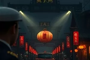 白塔脚下的石阶与长椅的清晨画面